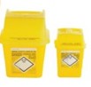 Photo of 2 small yellow containers for collection of hazardous waste